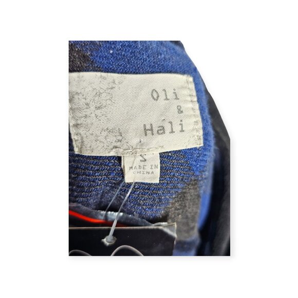 NWT Oli & Hali Oversized Plaid Hooded Button Down Shacket S Blue Gray Shirt Jack - Picture 3 of 8